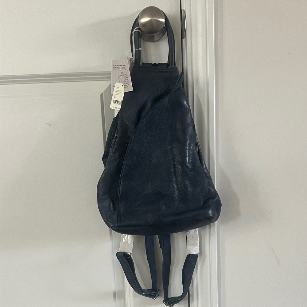 We The Free Navy Leather Backpack